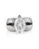 Diamond Engagement Ring Mounting with Pear Center in Platinum